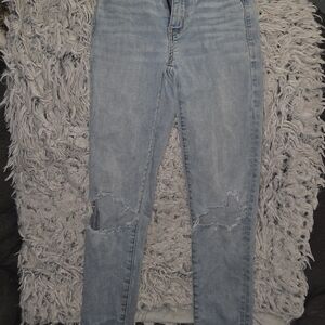 American Eagle Outfitters Light Blue Ripped Skinny Jeans